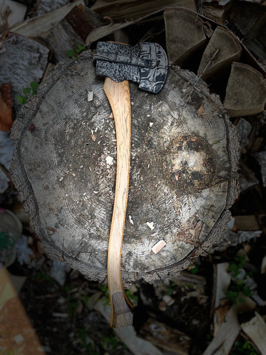 Handmade Hickory Octagonal Handle w/ Black Limba Palm Swell