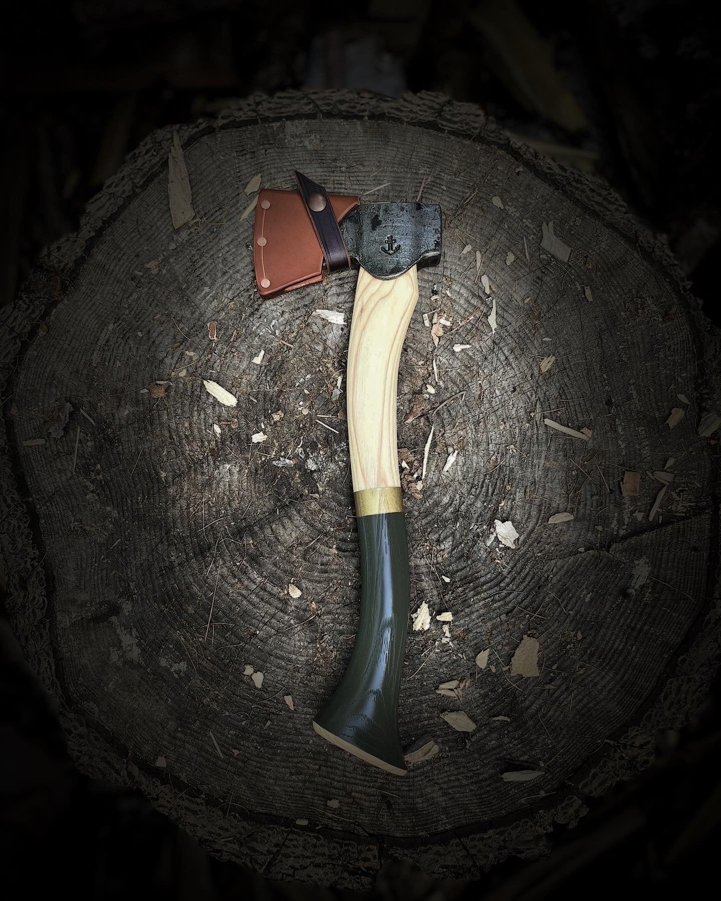 OD Green & Gold Hatchet - Hickory Handle - Painted