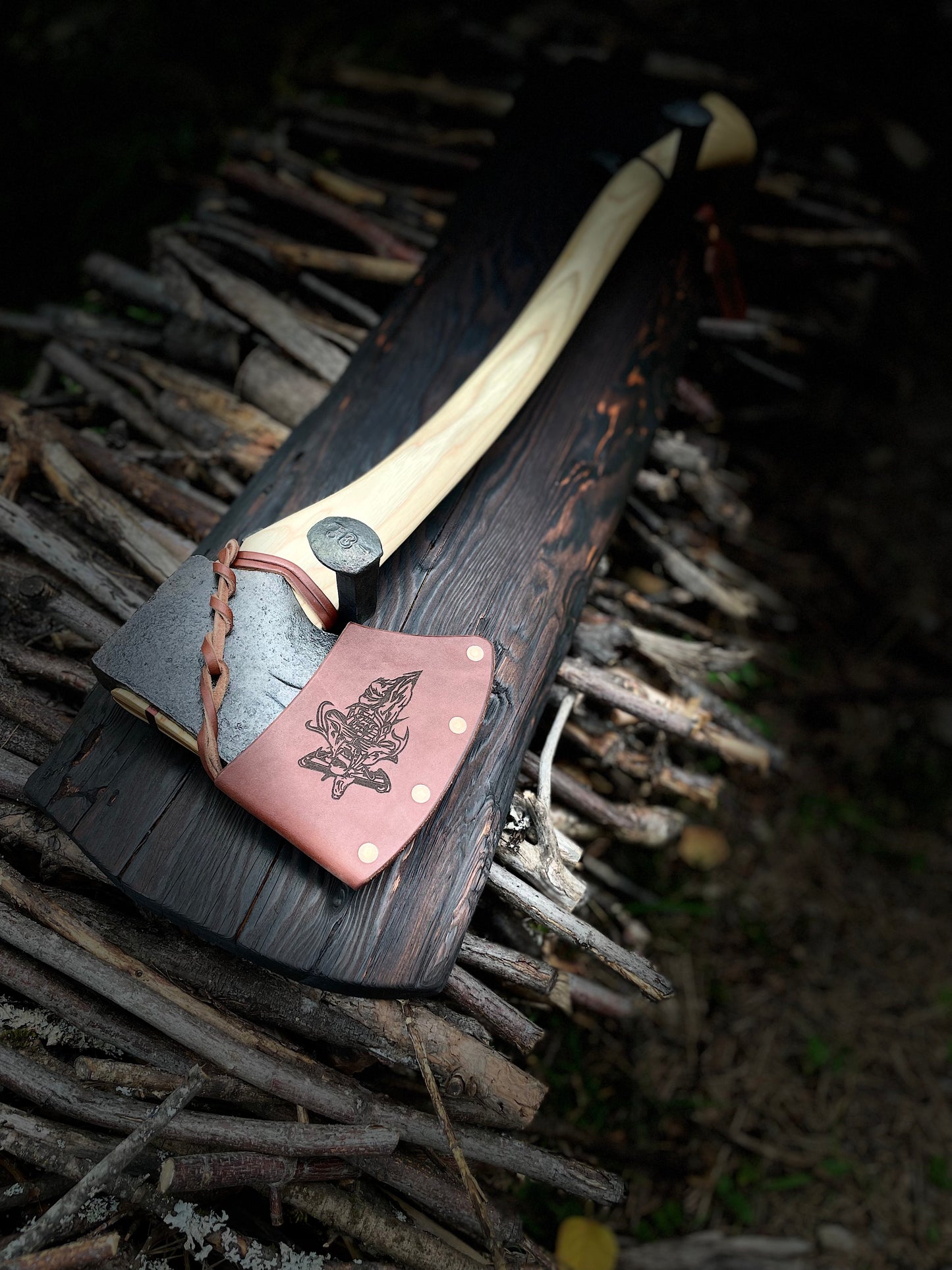 Pitted Kelly Perfect, Hickory Handle, & Mount