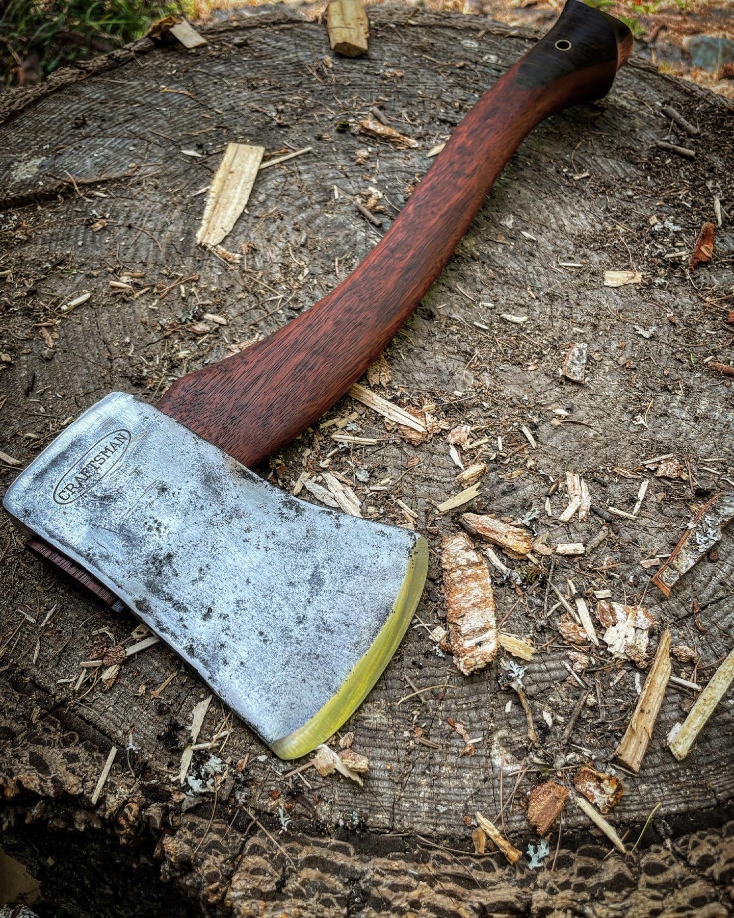 Craftsman Hatchet on Jarrah handle and wenge palm swell