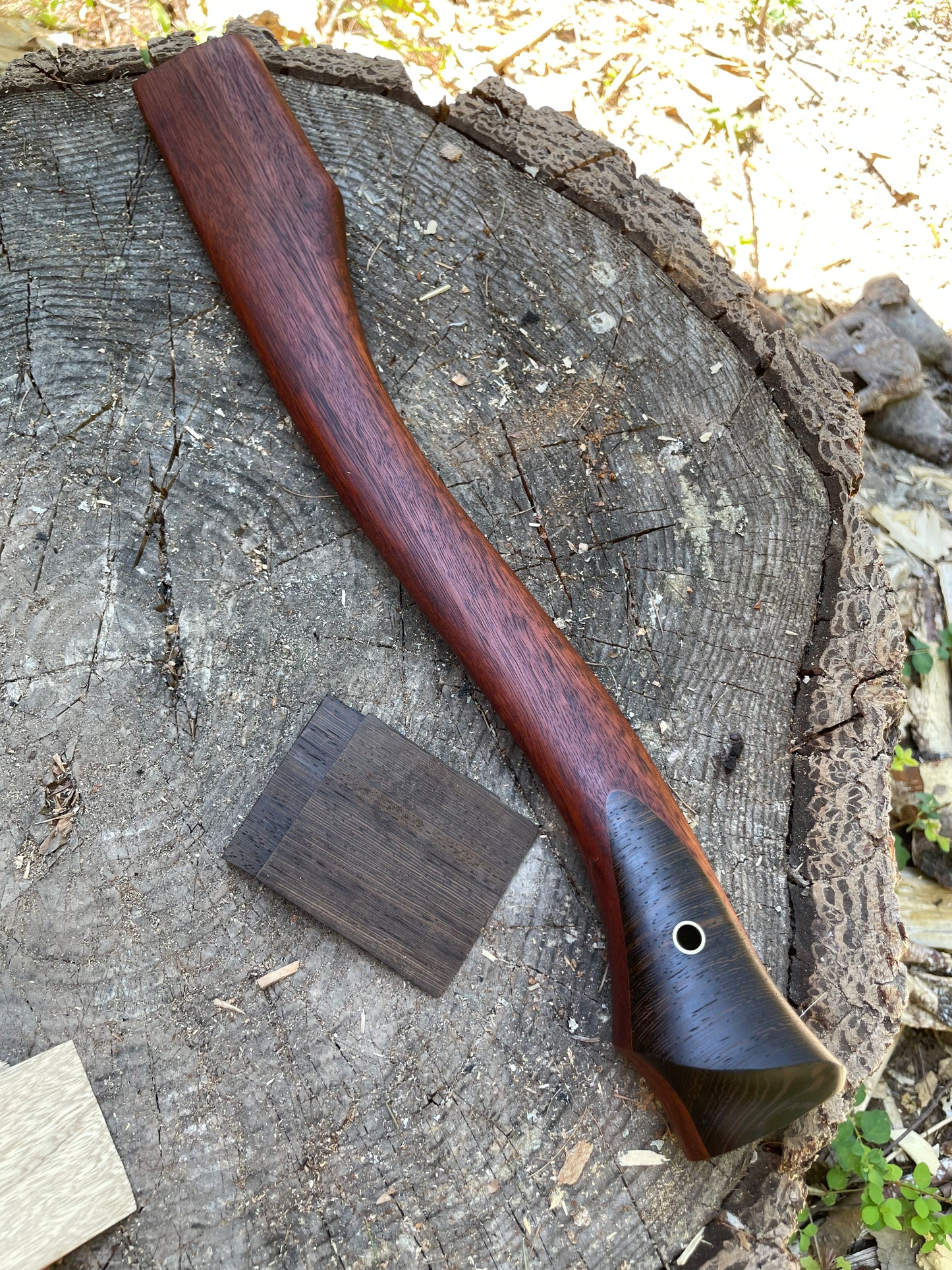 Hatchet Handles - Jarrah Wood with Laminate palm swells