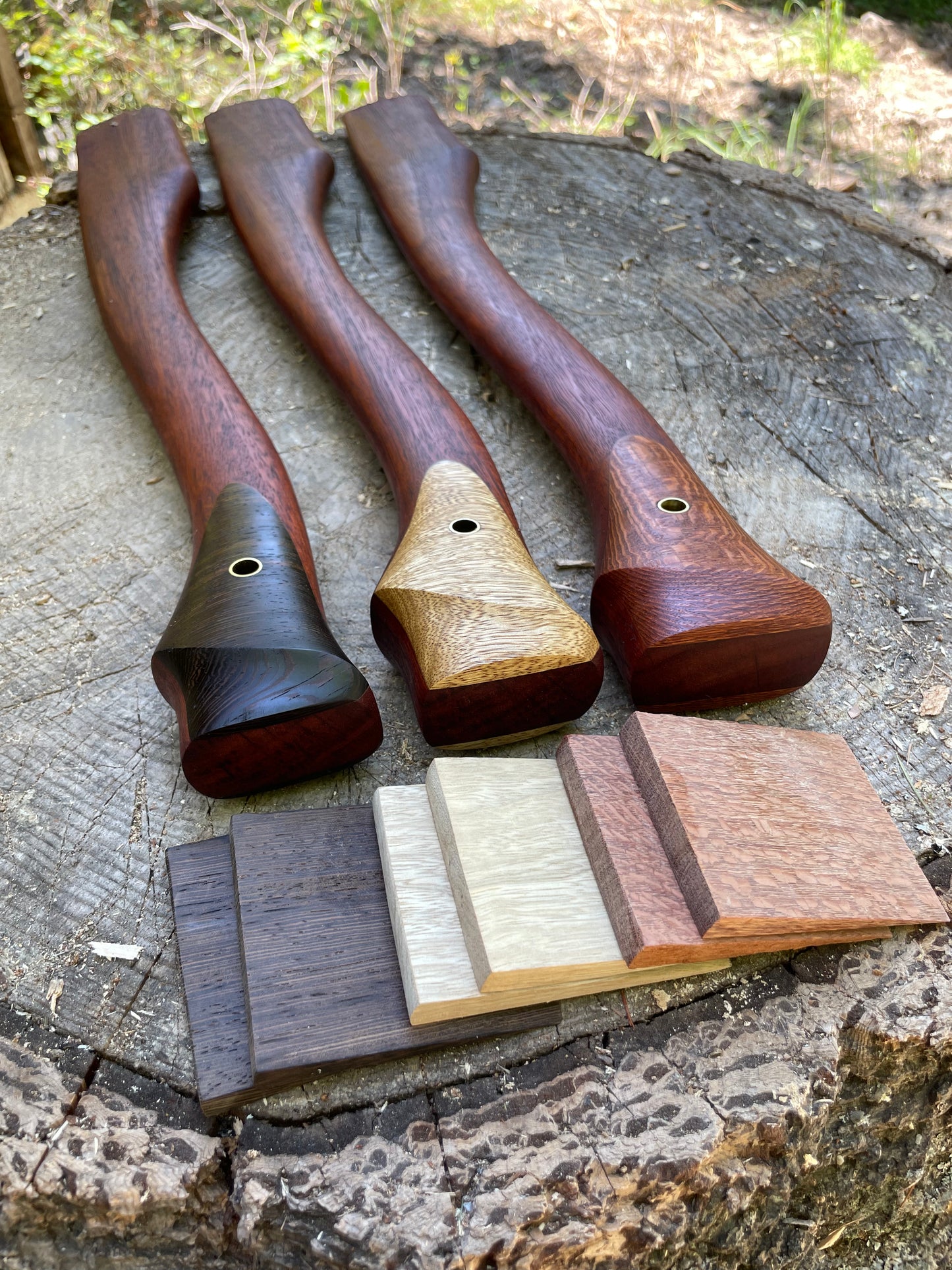 Hatchet Handles - Jarrah Wood with Laminate palm swells