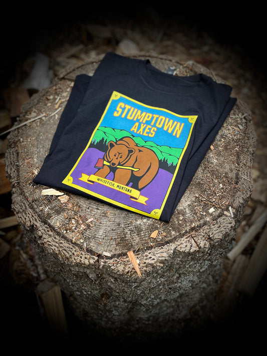Stumptown Axes T-Shirt - Bear logo - Black