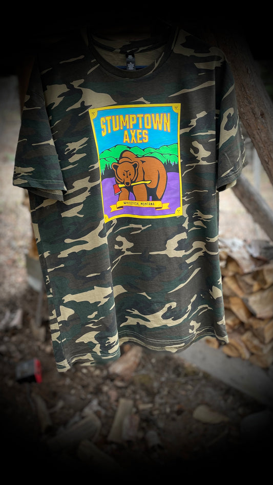 Stumptown Axes Camo Bear T-Shirt